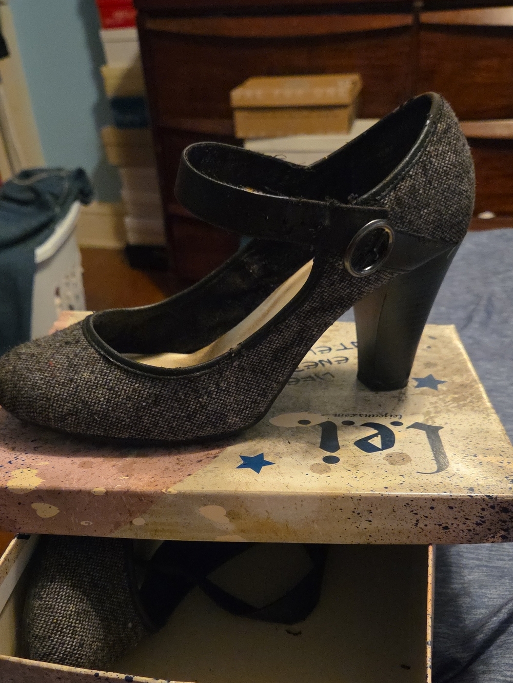 Casual Textured Heels